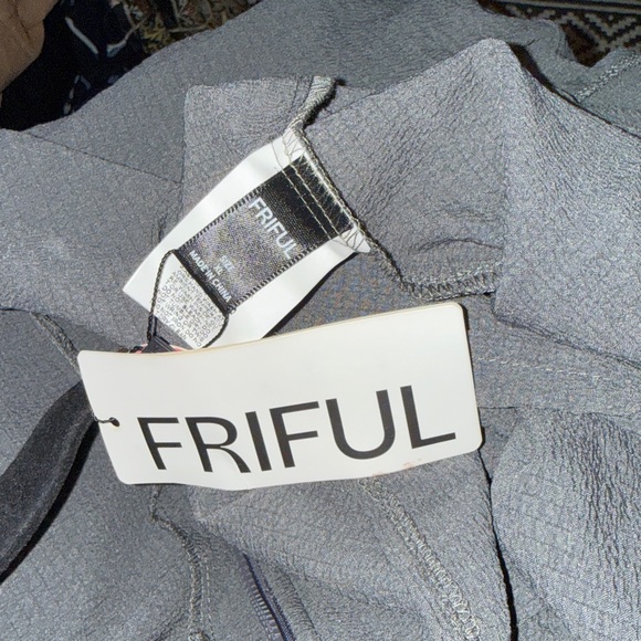 Gray Women's Zip Up Ruffled Top - Picture 6 of 6